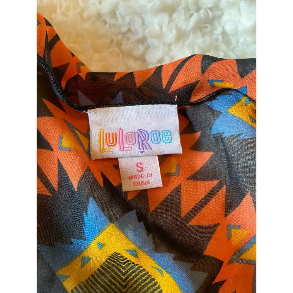 NWT Lularoe Aztec Swimsuit Cover with Black Fringe Detail Boho S Western Beach